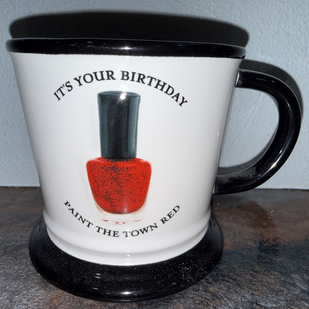 Hallmark Birthday Mug Paint The Town Red Nail Polish 16oz Funny Gift Cup